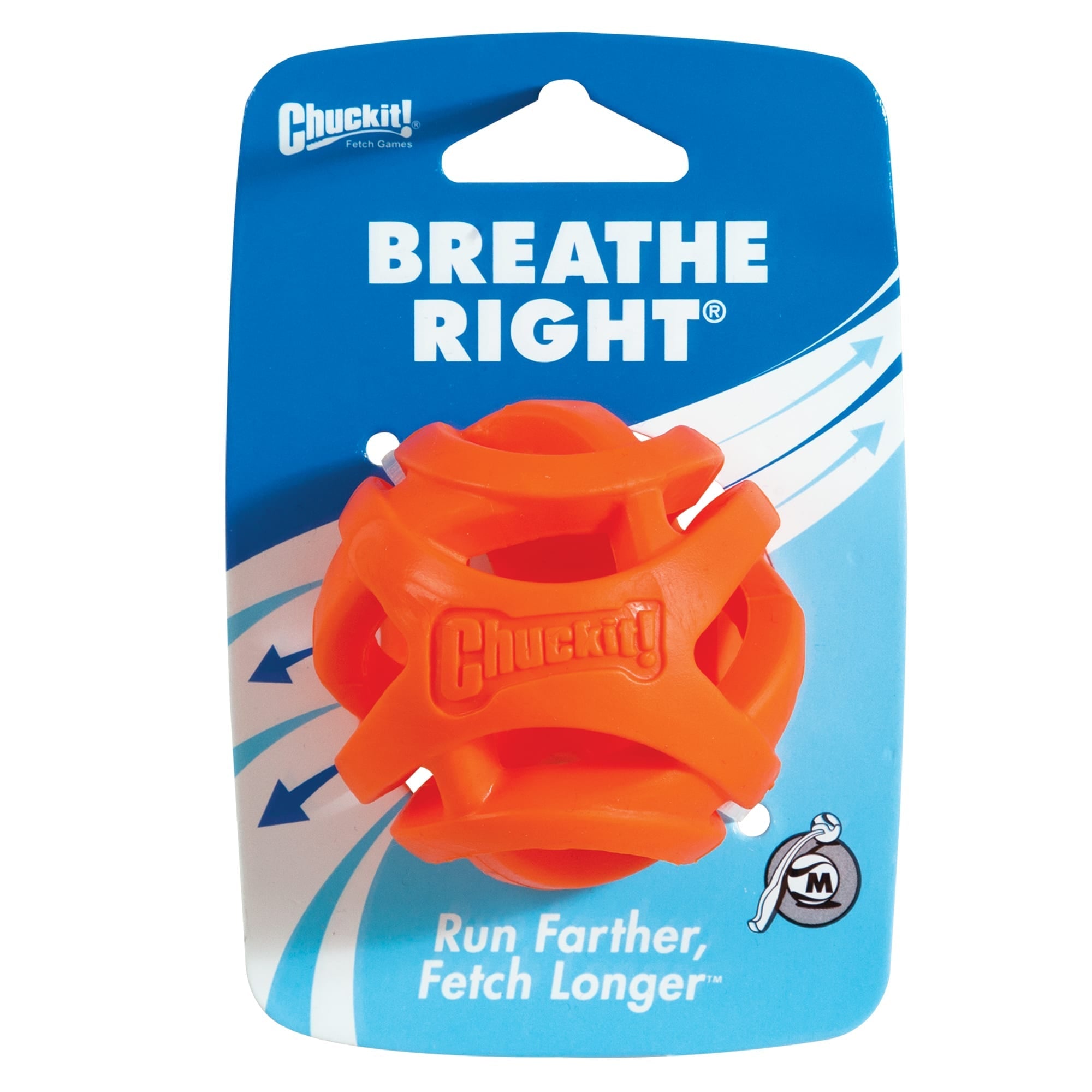Chuckit Breath Right Ball Dog Toy Orange TPR
