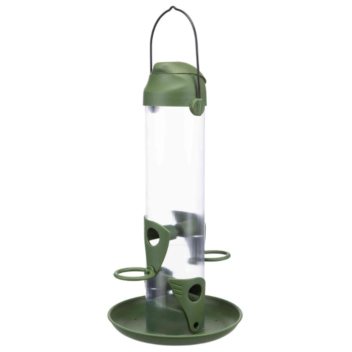 Wild Bird Seed Feeder With Plate 29cm Plastic Hanging 750ml