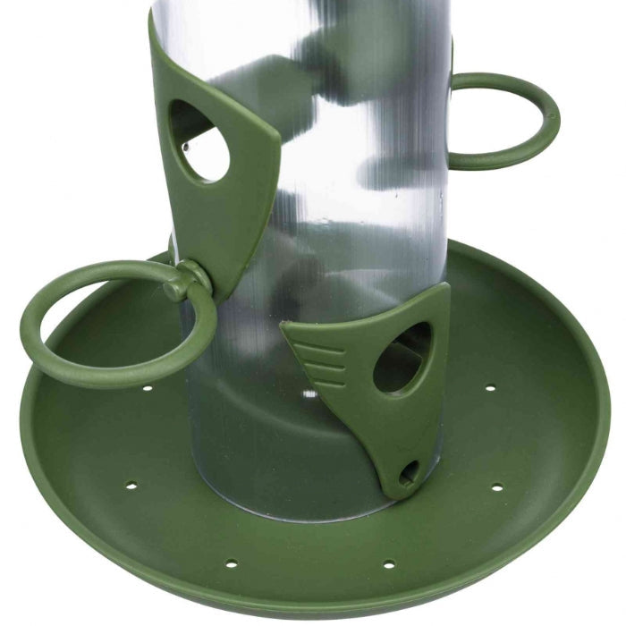 Wild Bird Seed Feeder With Plate 29cm Plastic Hanging 750ml