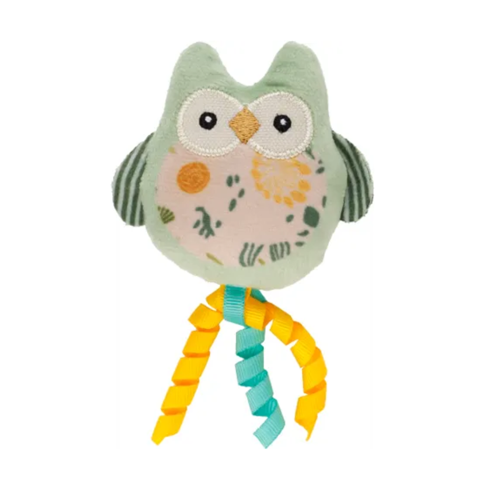 Flamingo Grali Owl Cat Toy Green Plush Catnip