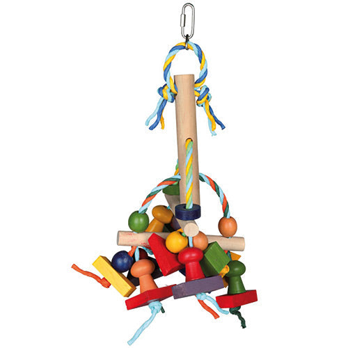 Trixie Wooden Bird Toy 31 cm Colorful Wood With Paper Ribbons