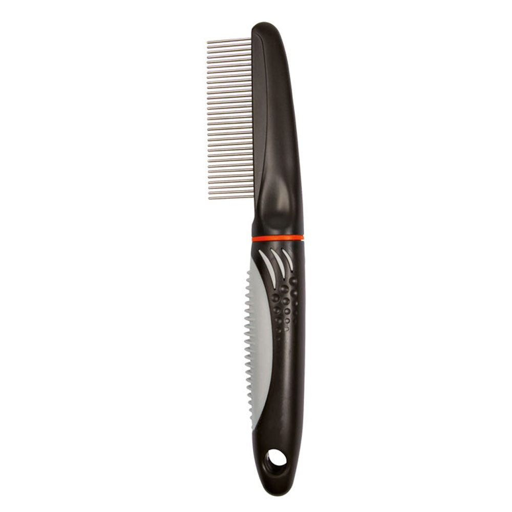 Med Teeth Dog Cat Grooming Comb 22cm Plastic Handle