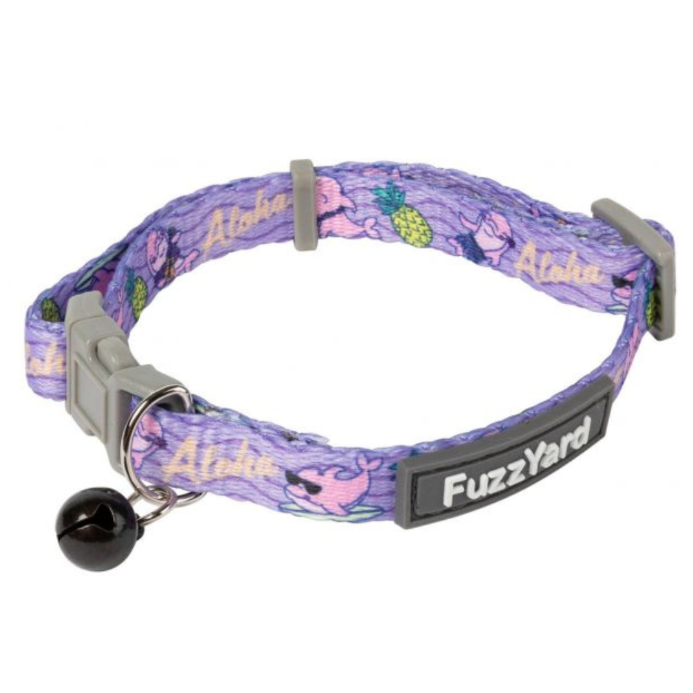 FuzzYard Cat Collar Aloha Dolphins Pink Adjustable