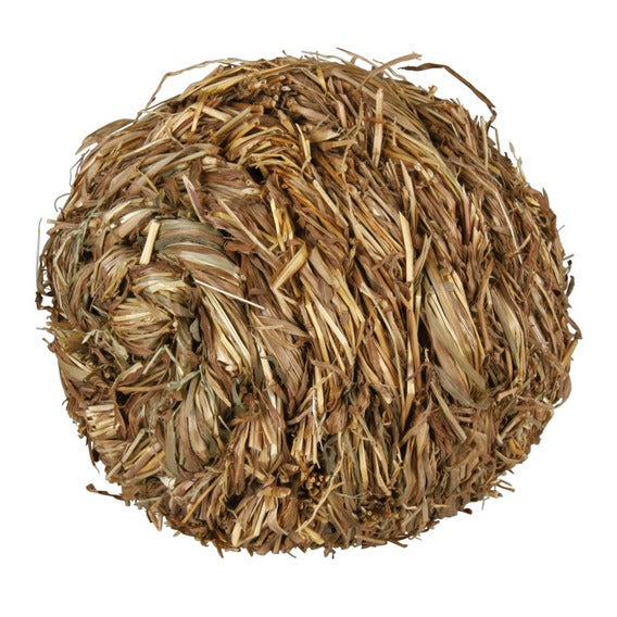 Grass Ball With Bell Rodent Toy 10cm Natural Small Pet