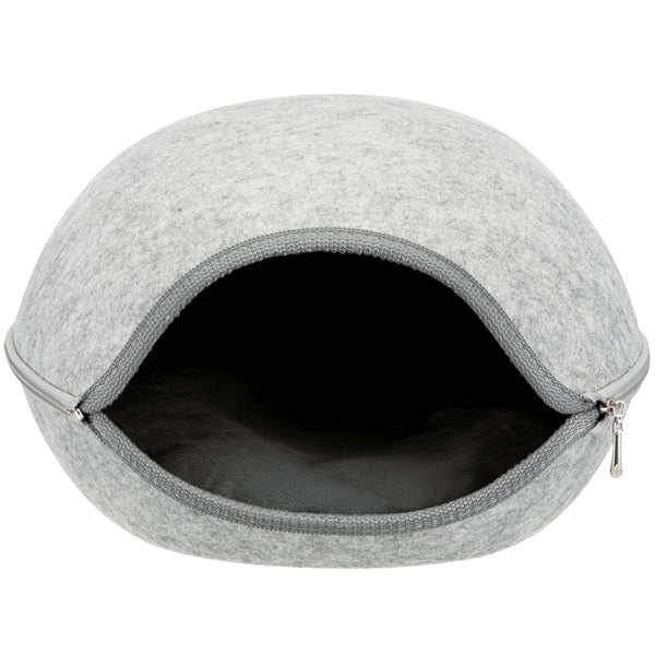 Luna Cuddly Cave Cat Bed Two In One Felt Plush