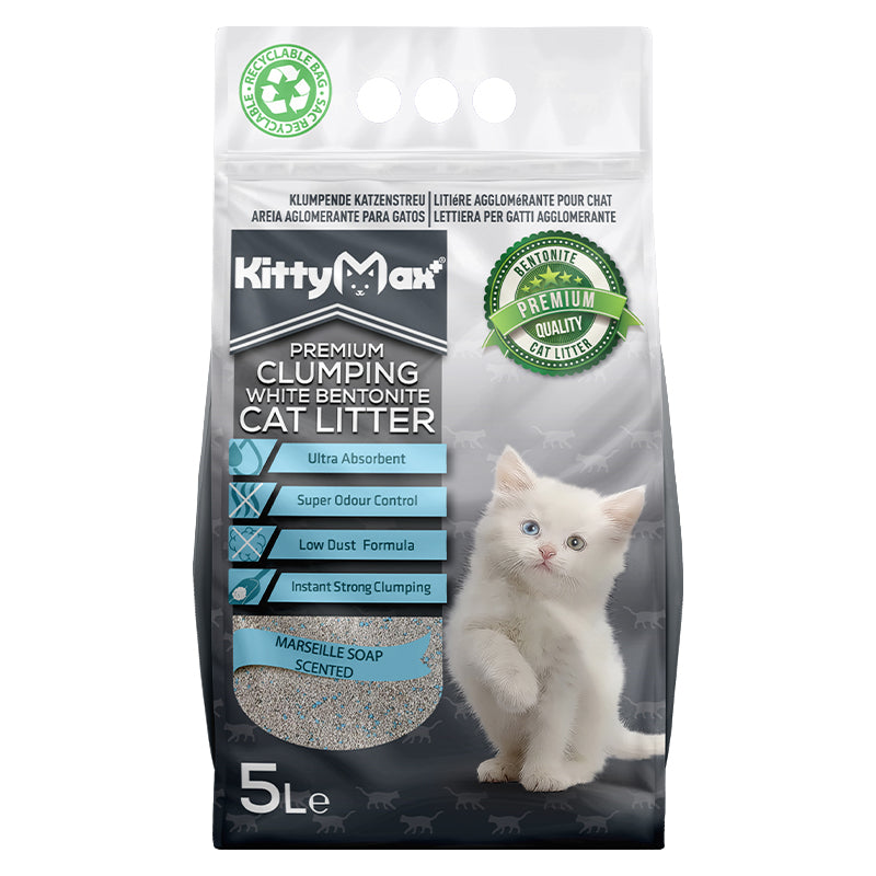 KittyMax Clumping Cat Litter Marseille Soap White 20L