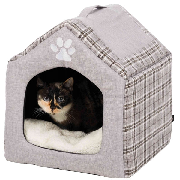 Silas Cuddly Cave Cat Hooded Bed Plush Cushion