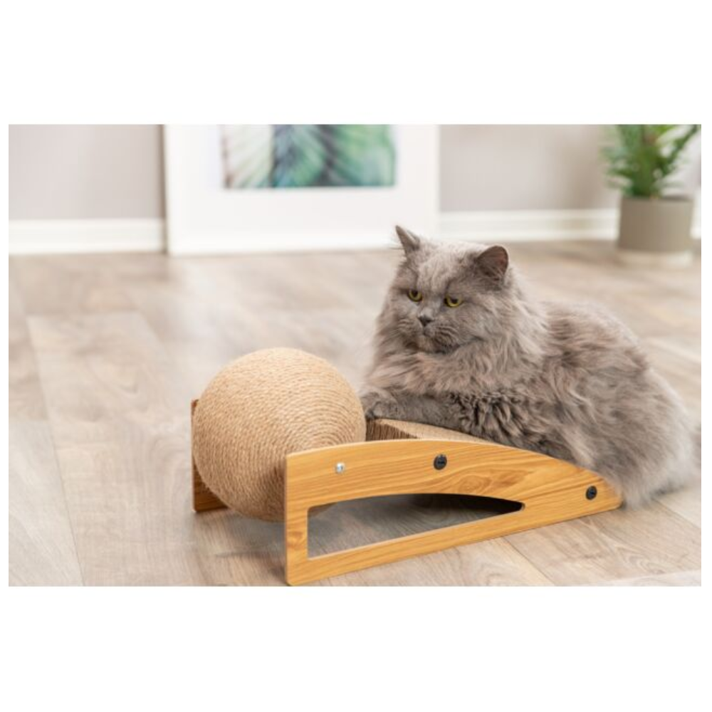 Trixie Scratching Ramp With Jute Ball Eco Friendly Cardboard Base