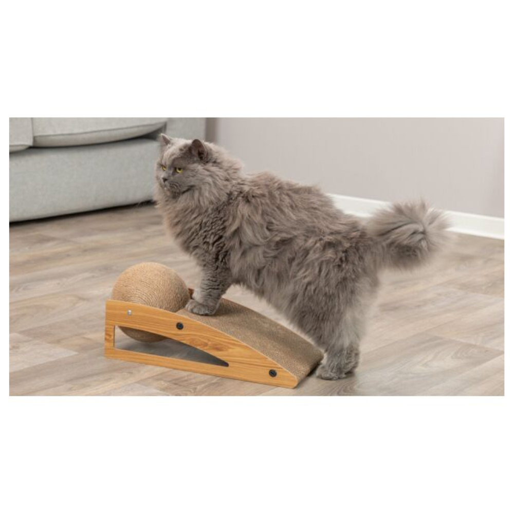 Trixie Scratching Ramp With Jute Ball Eco Friendly Cardboard Base