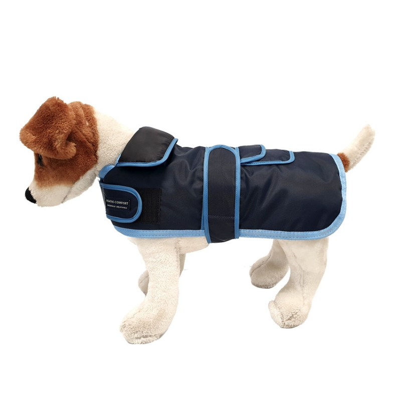 Breathe Comfort Dog Coat Navy Trim HiTech Moisture Resistant